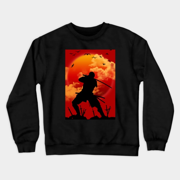 SAMURAI WITH JAPAN Crewneck Sweatshirt by Trangle Imagi